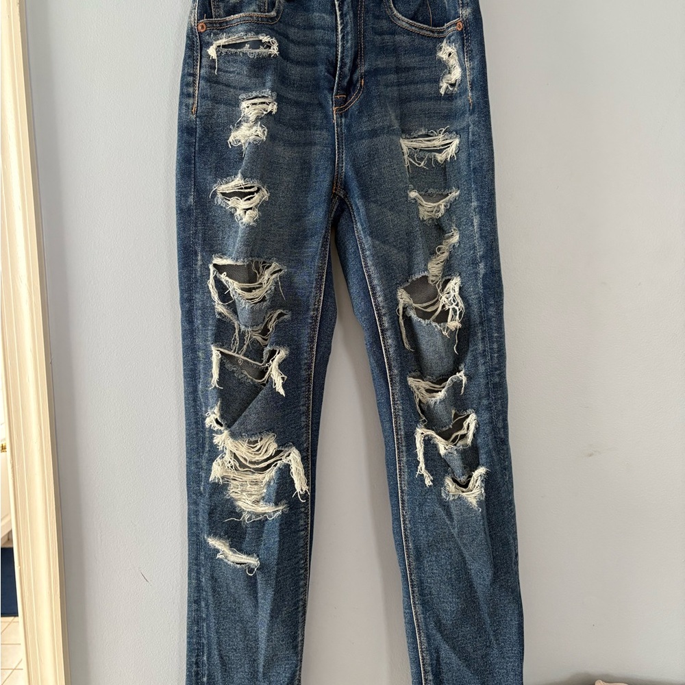 American Eagle Distressed Blue Jeans for Women